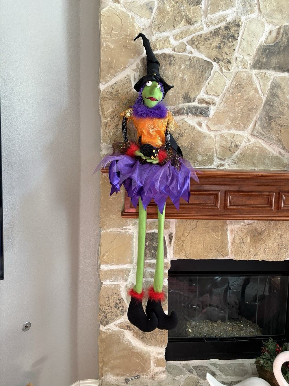 XL Handmade Halloween Witch Doll – Hanna’s Handiworks Shelf Sitter NOS
